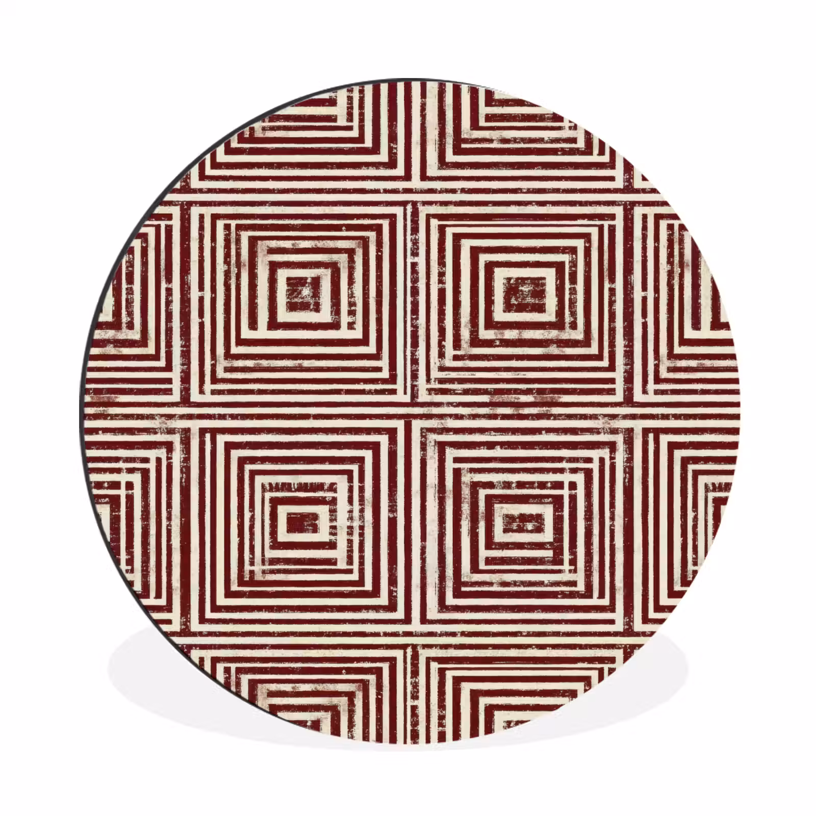 Wandcirkel - Aluminium - Geometrisch - Patroon - Rood — 1