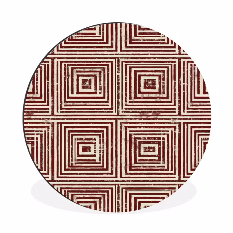 Wandcirkel - Aluminium - Geometrisch - Patroon - Rood — 1