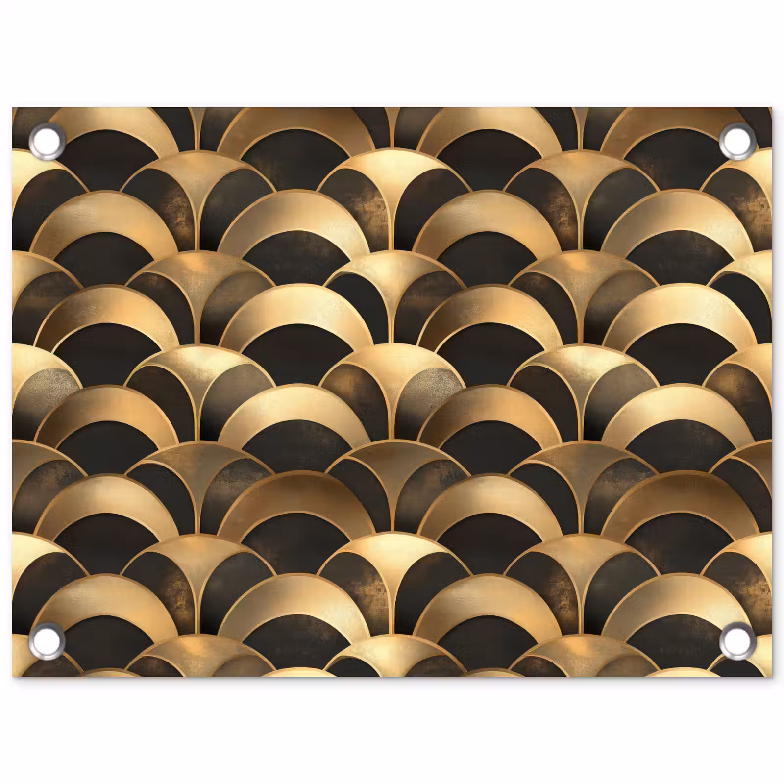 Tuinposter - Schubben - Structuur - Goud — 1