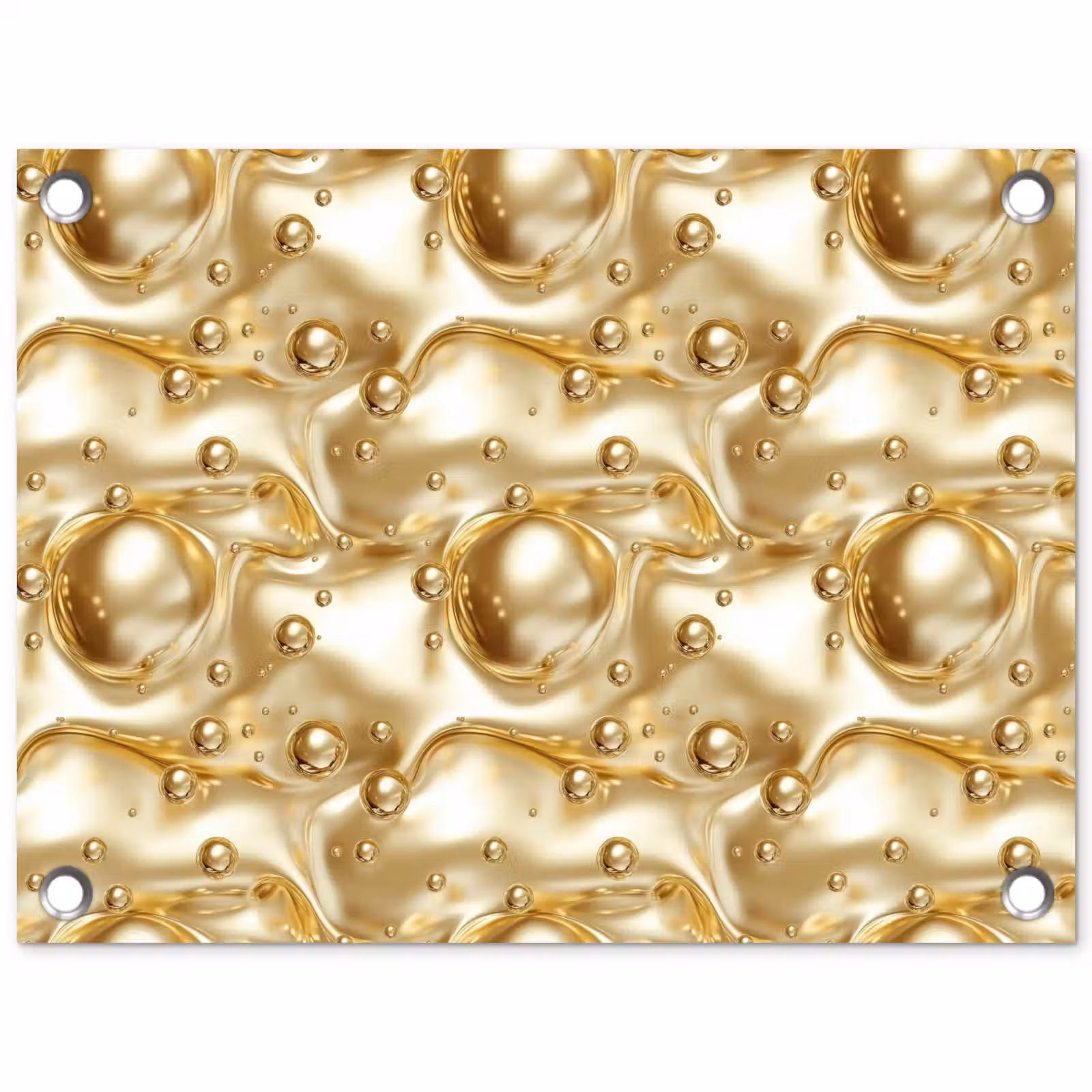 Tuinposter - Vloeibaar - Druppels - Goud — 1