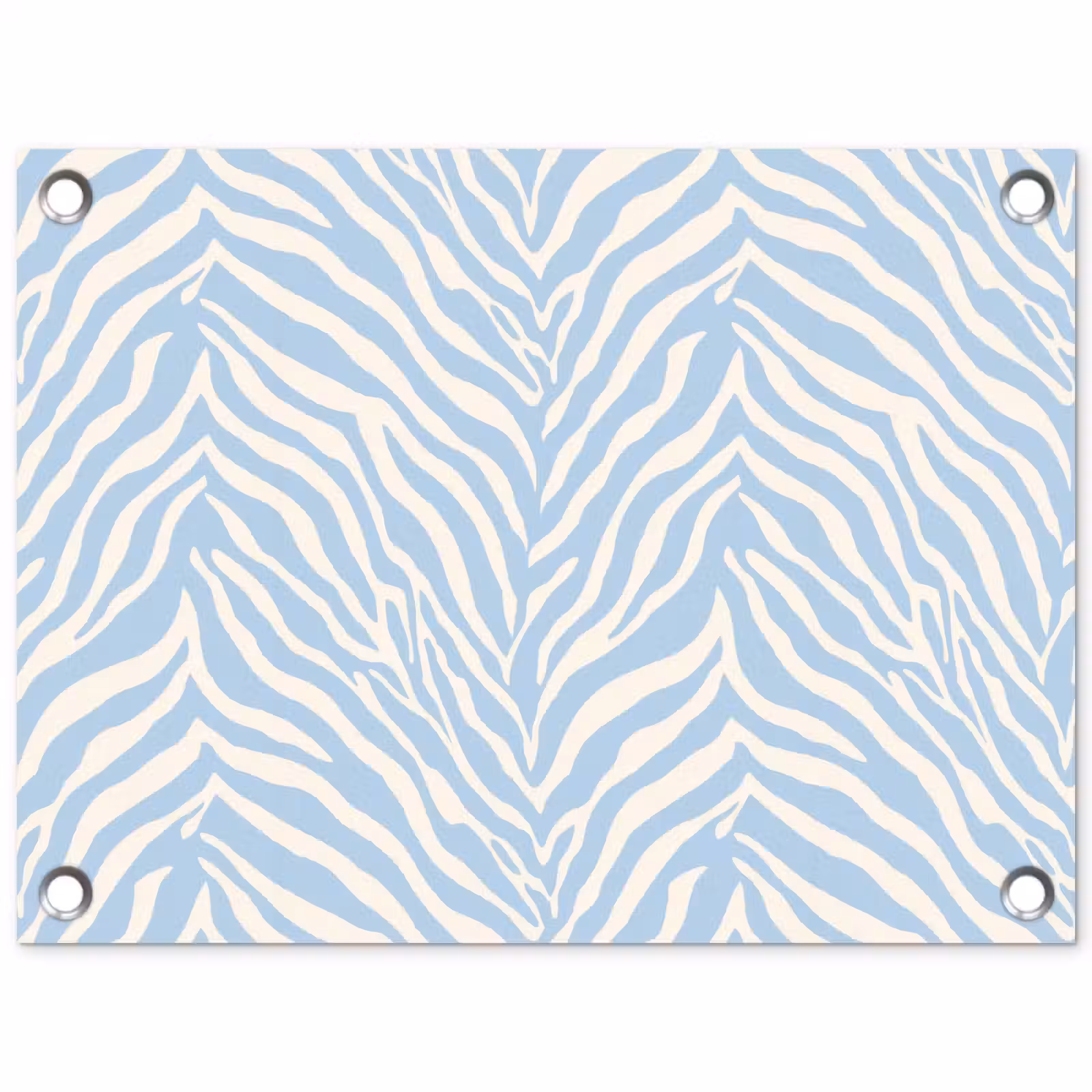 Tuinposter - Zebra - Motief - Blauw - Wit — 1