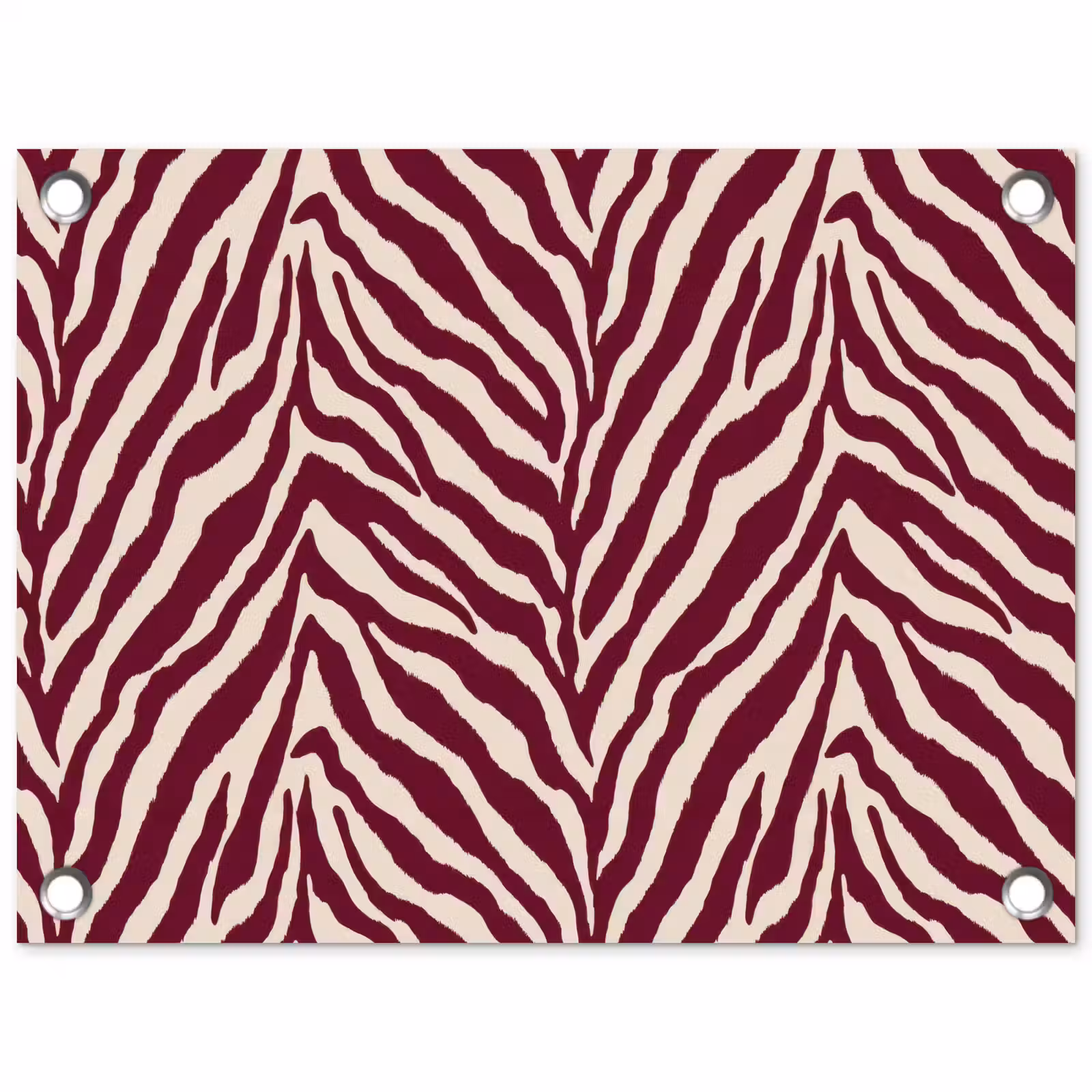 Tuinposter - Zebra - Motief - Bordeaux - Rood — 1