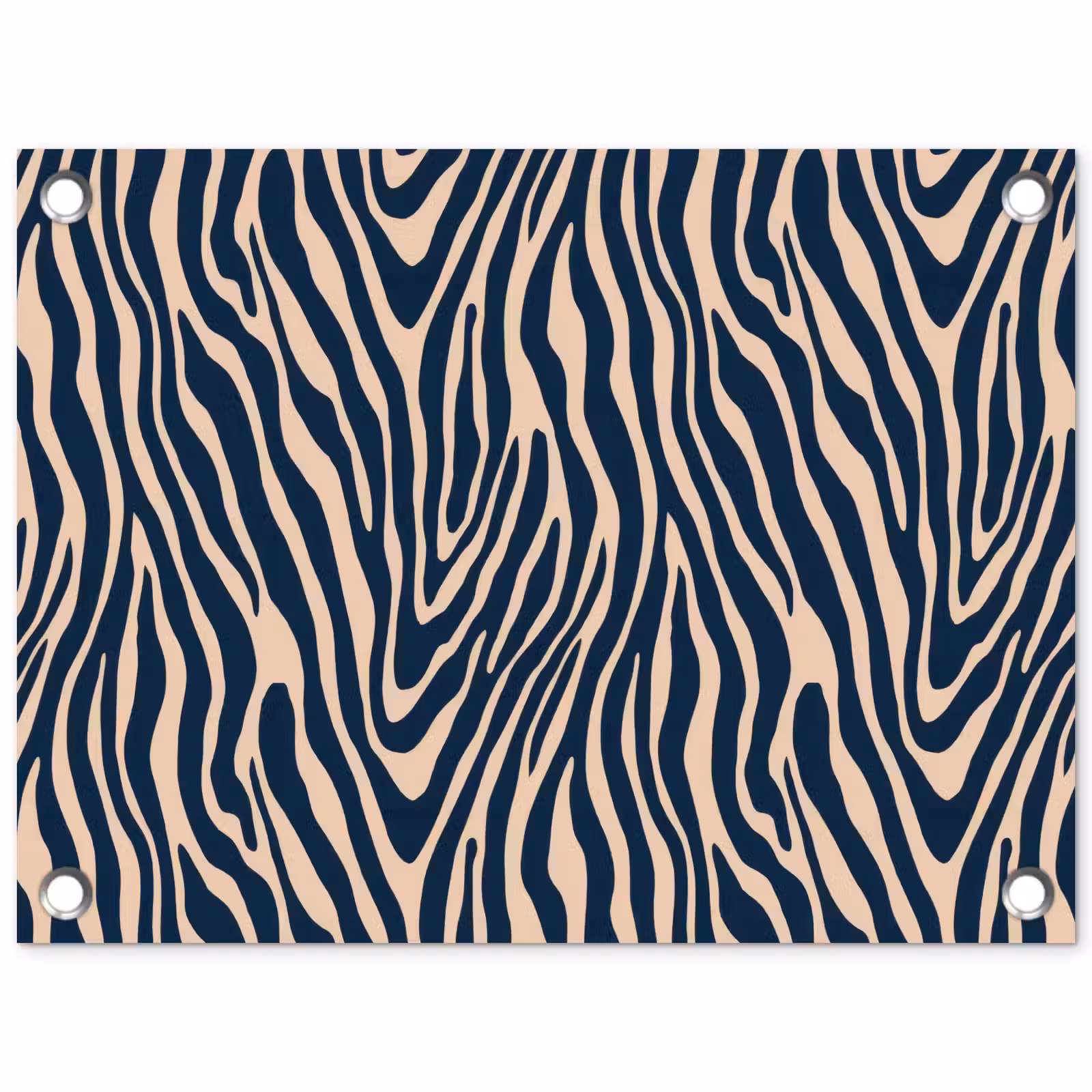Tuinposter - Zebra - Patroon - Blauw - Beige — 1