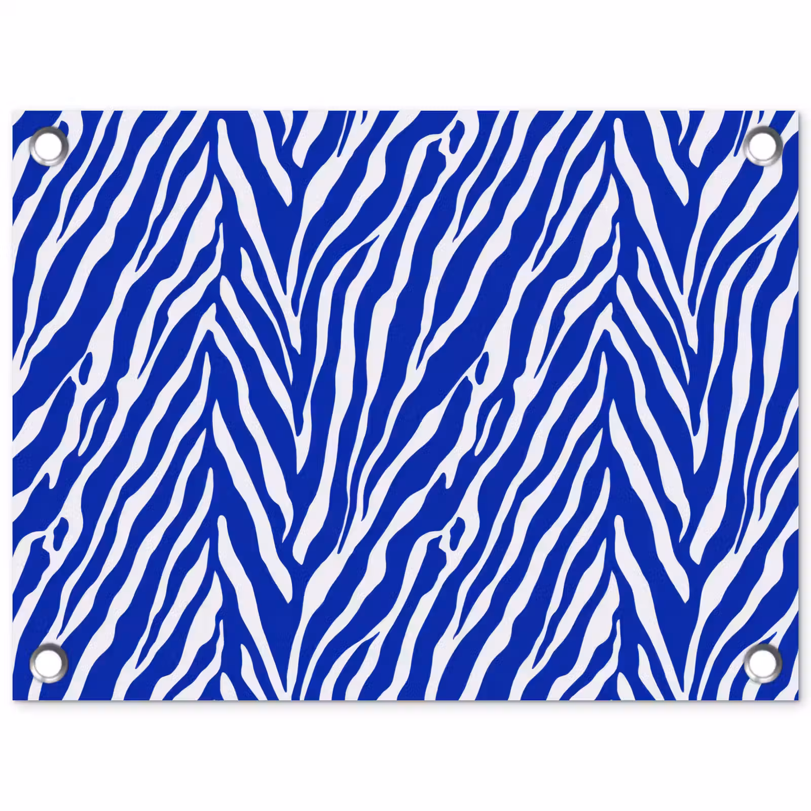 Tuinposter - Zebra - Patroon - Kobalt - Blauw — 1