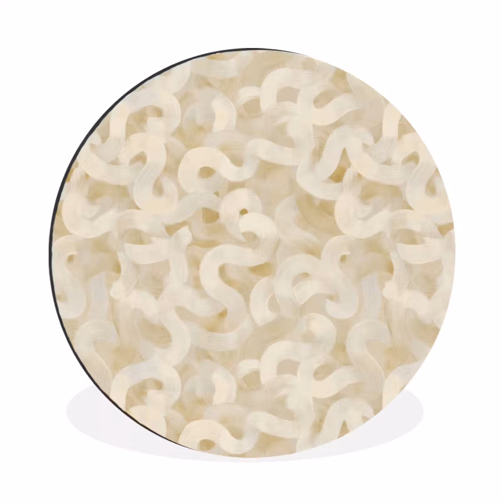 Wandcirkel - Aluminium - Abstract - Lijnen - Beige — 1