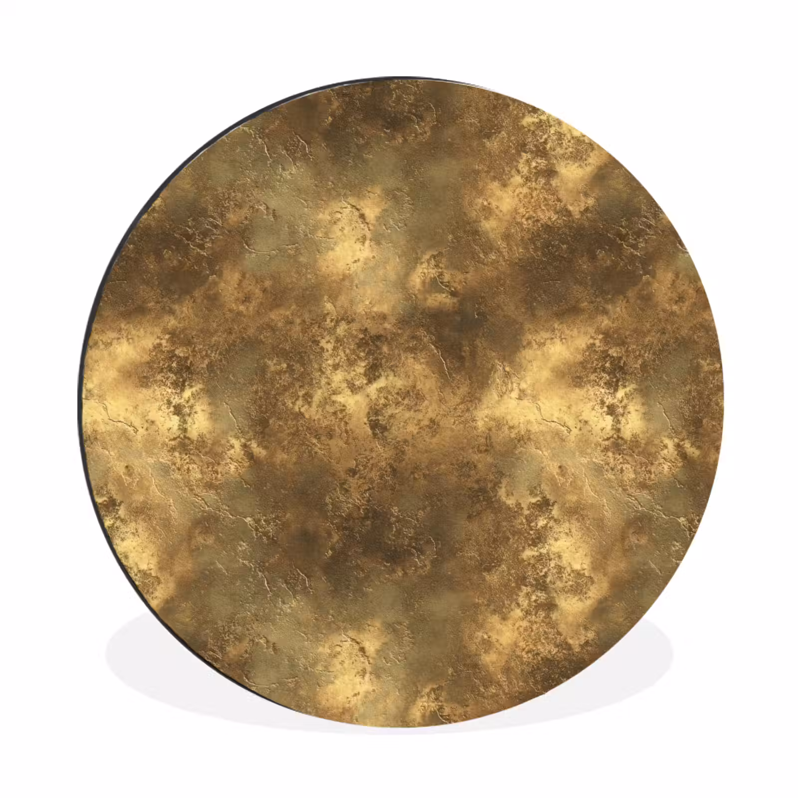 Wandcirkel - Aluminium - Antiek - Metaallook - Goud — 1