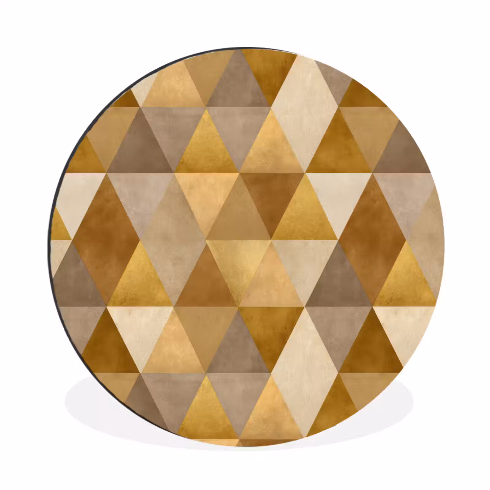 Wandcirkel - Aluminium - Geometrisch - Driehoek - Goud — 1