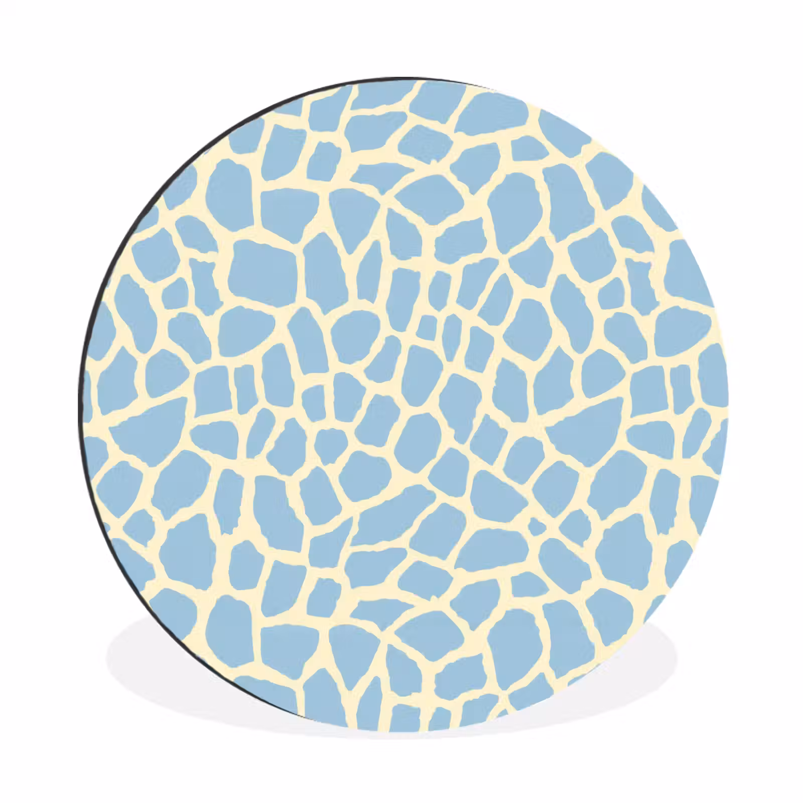 Wandcirkel - Aluminium - Giraf - Modern - Blauw — 1