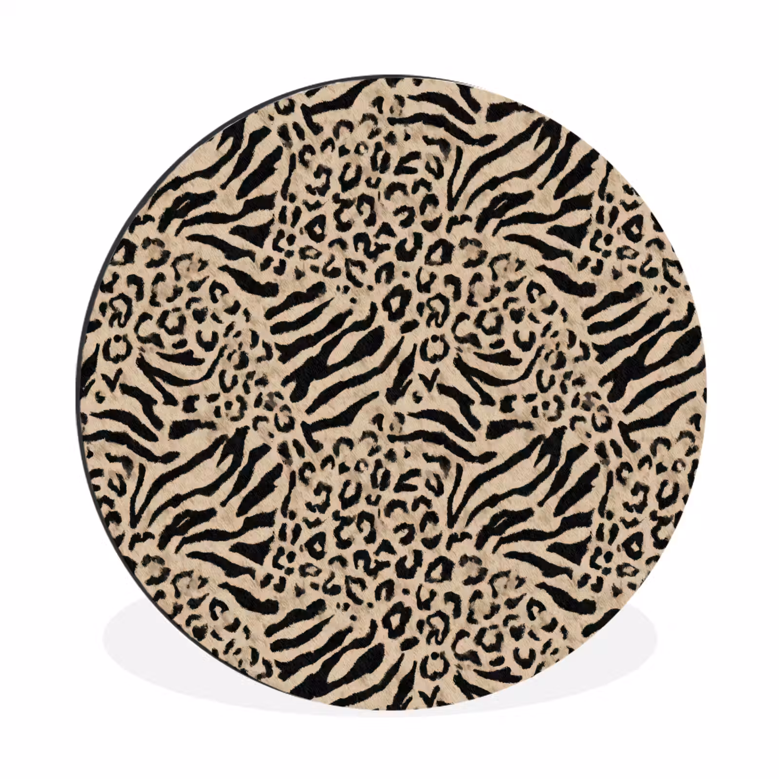 Wandcirkel - Aluminium - Giraf - Zebra - Motief - Bruin — 1