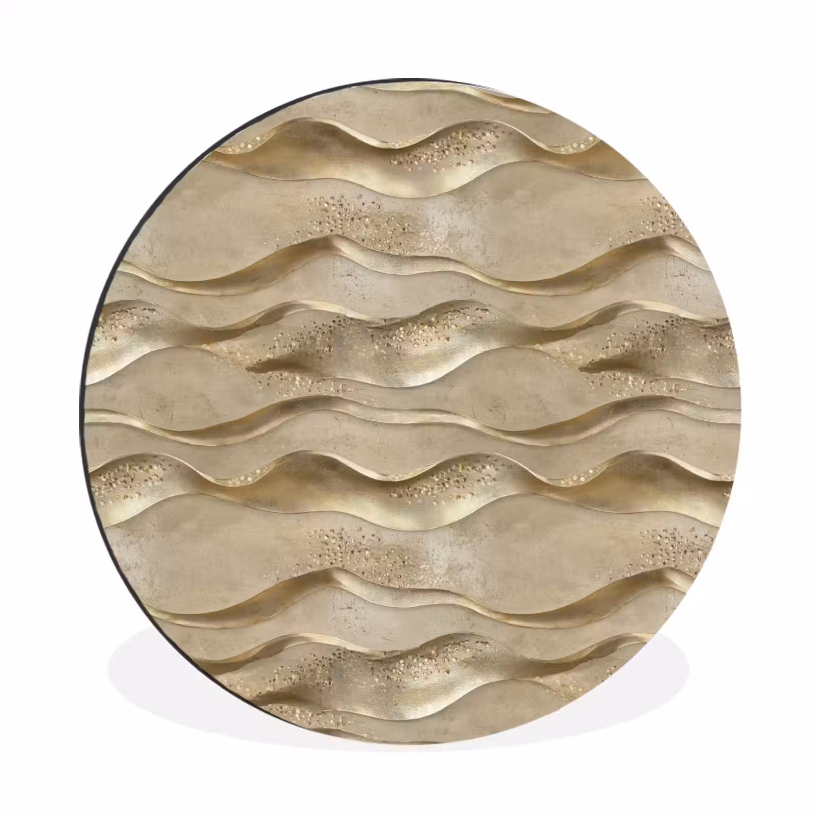 Wandcirkel - Aluminium - Golven - Patroon - Goud — 1