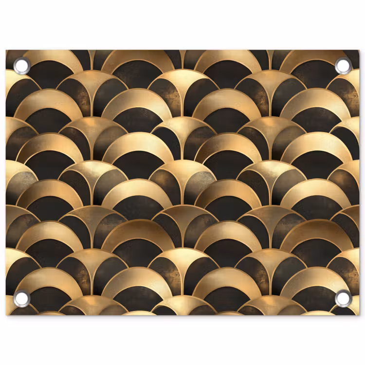 Tuinposter - Schubben - Structuur - Goud — 1