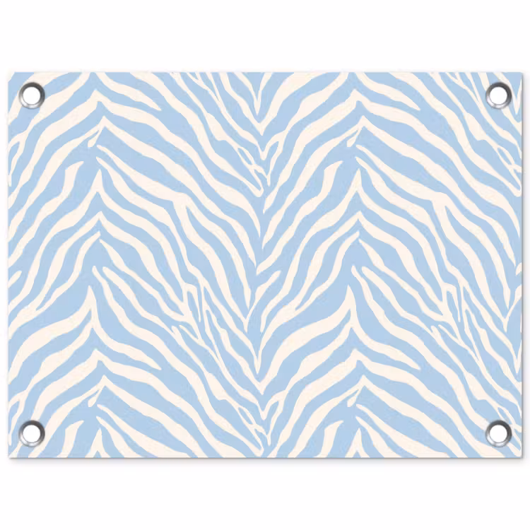 Tuinposter - Zebra - Motief - Blauw - Wit — 1