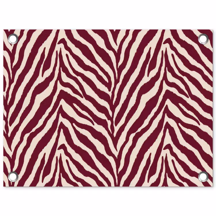 Tuinposter - Zebra - Motief - Bordeaux - Rood — 1