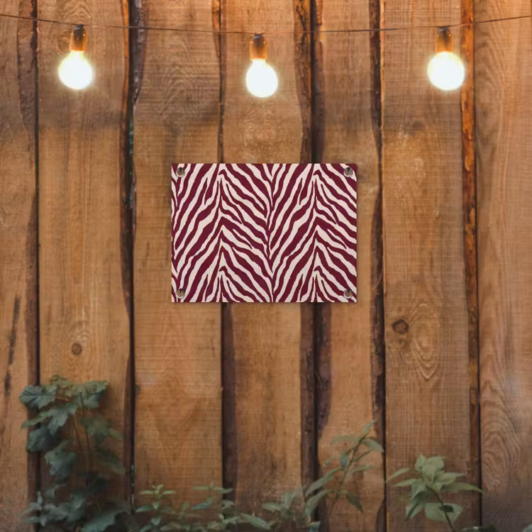 Tuinposter - Zebra - Motief - Bordeaux - Rood — 2