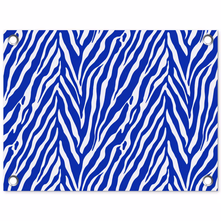 Tuinposter - Zebra - Patroon - Kobalt - Blauw — 1