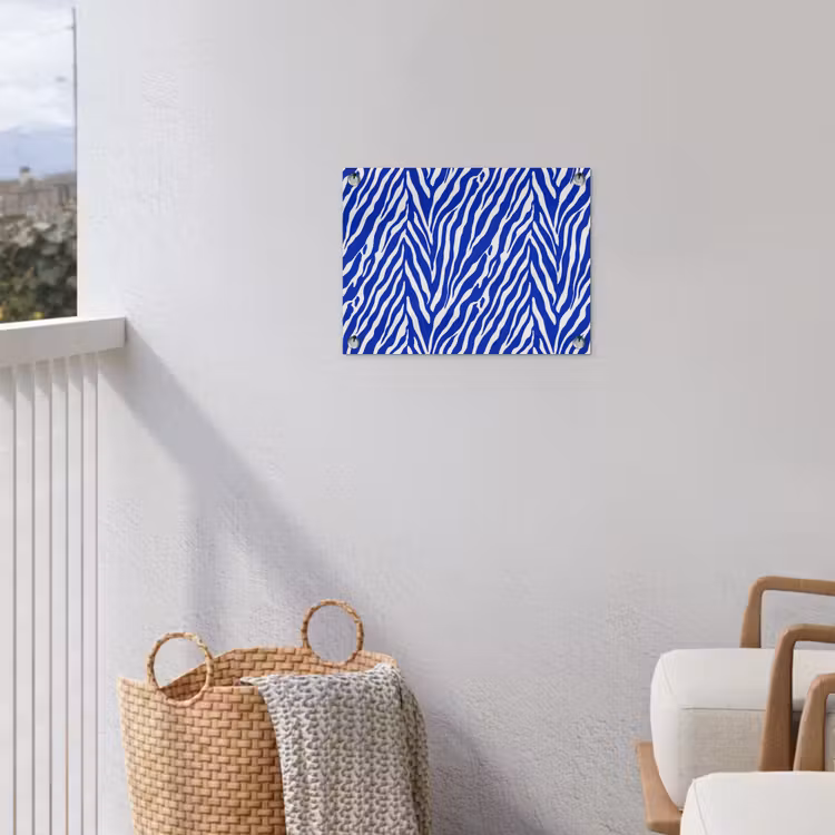Tuinposter - Zebra - Patroon - Kobalt - Blauw — 3