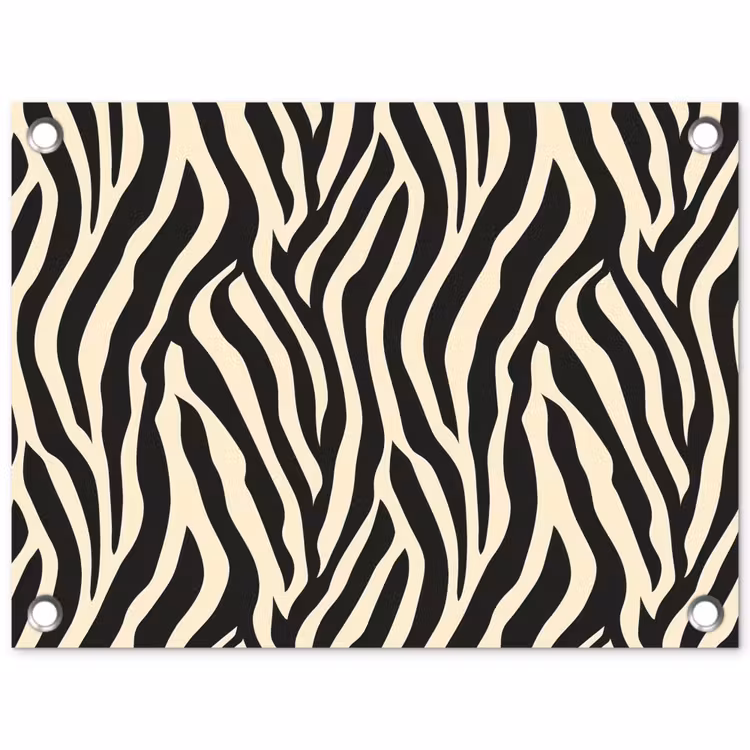 Tuinposter - Zebra - Print - Klassiek - Zwart — 1
