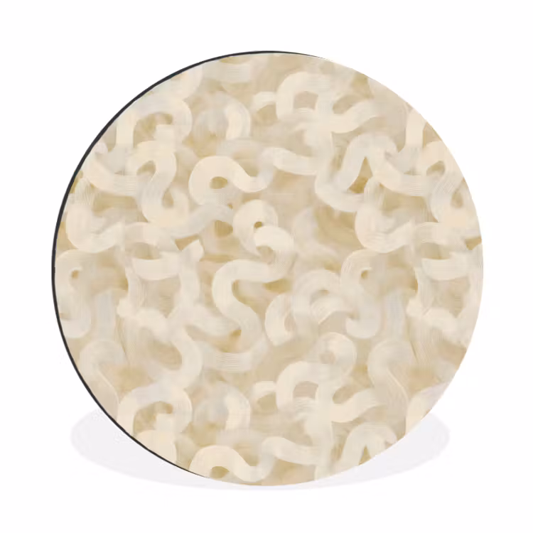 Wandcirkel - Aluminium - Abstract - Lijnen - Beige — 1