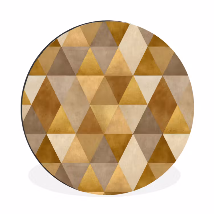 Wandcirkel - Aluminium - Geometrisch - Driehoek - Goud — 1