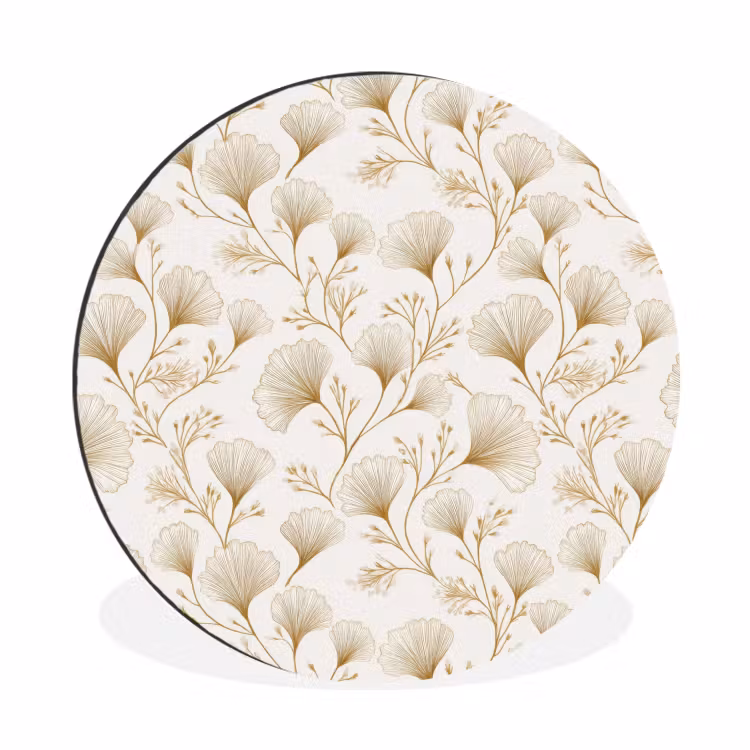 Wandcirkel - Aluminium - Ginkgo - Takken - Goud — 1