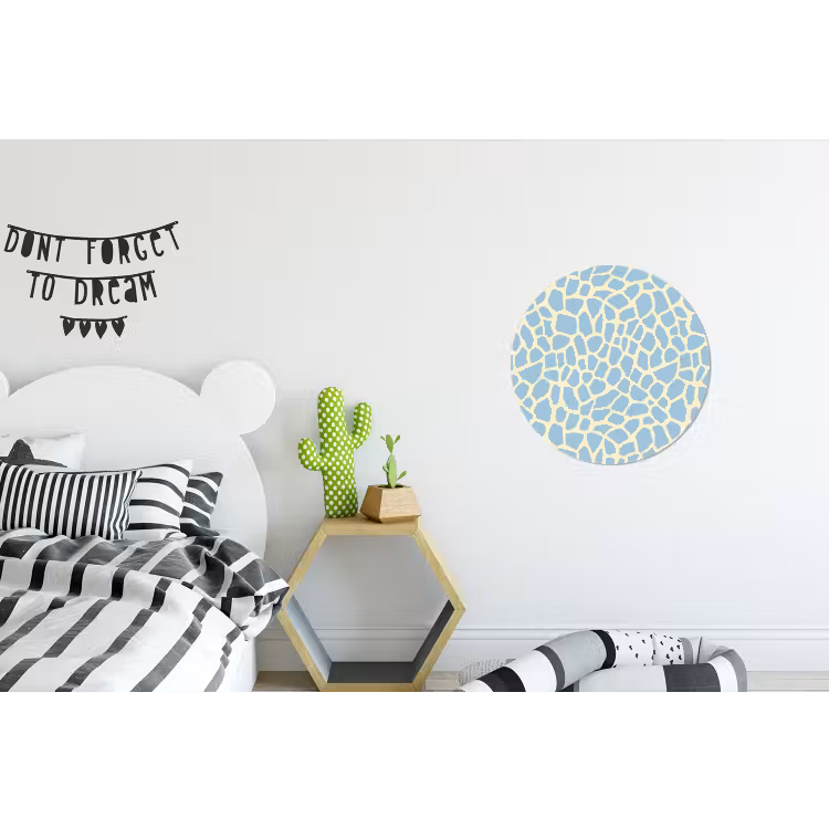Wandcirkel - Aluminium - Giraf - Modern - Blauw — 5