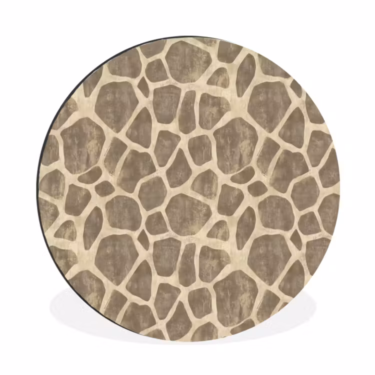 Wandcirkel - Aluminium - Giraf - Patroon - Beige - Bruin — 1