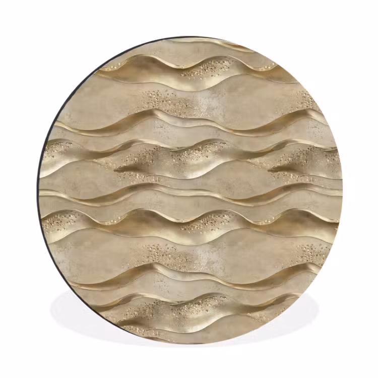 Wandcirkel - Aluminium - Golven - Patroon - Goud — 1