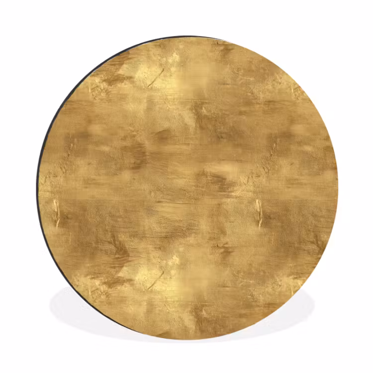 Wandcirkel - Aluminium - Industrieel - Textuur - Goud — 1