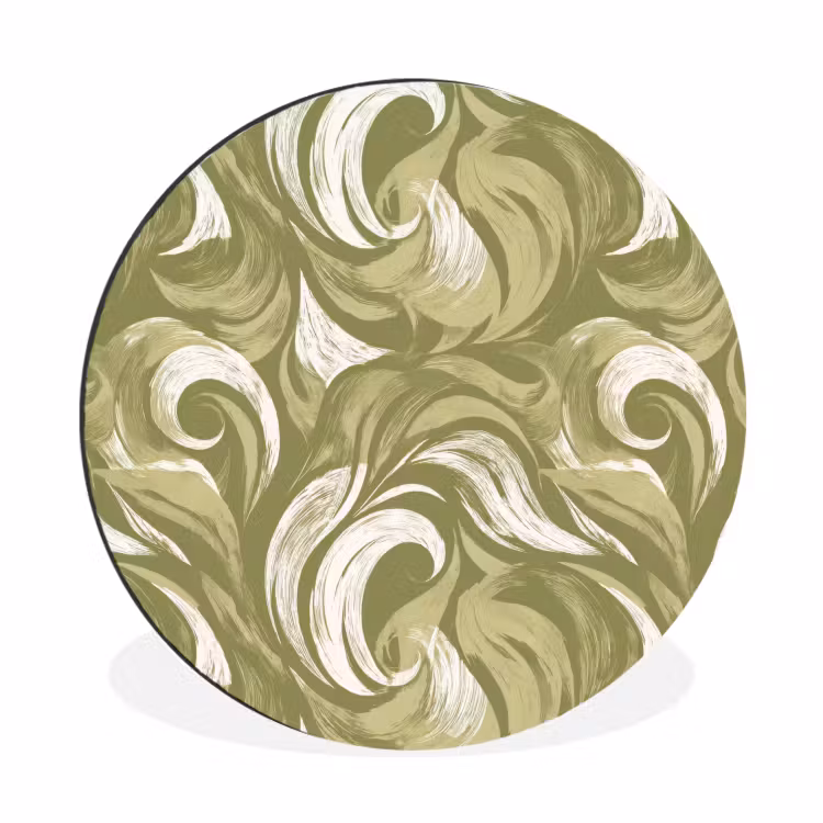 Wandcirkel - Aluminium - Abstract - Textuur - Groen — 1