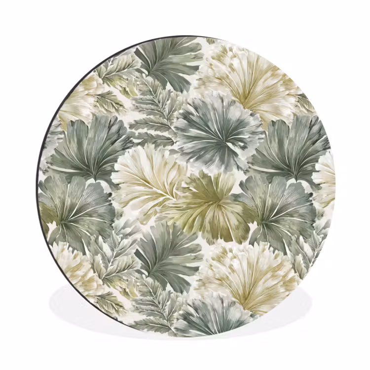 Wandcirkel - Aluminium - Bladeren - Botanisch - Groen — 1