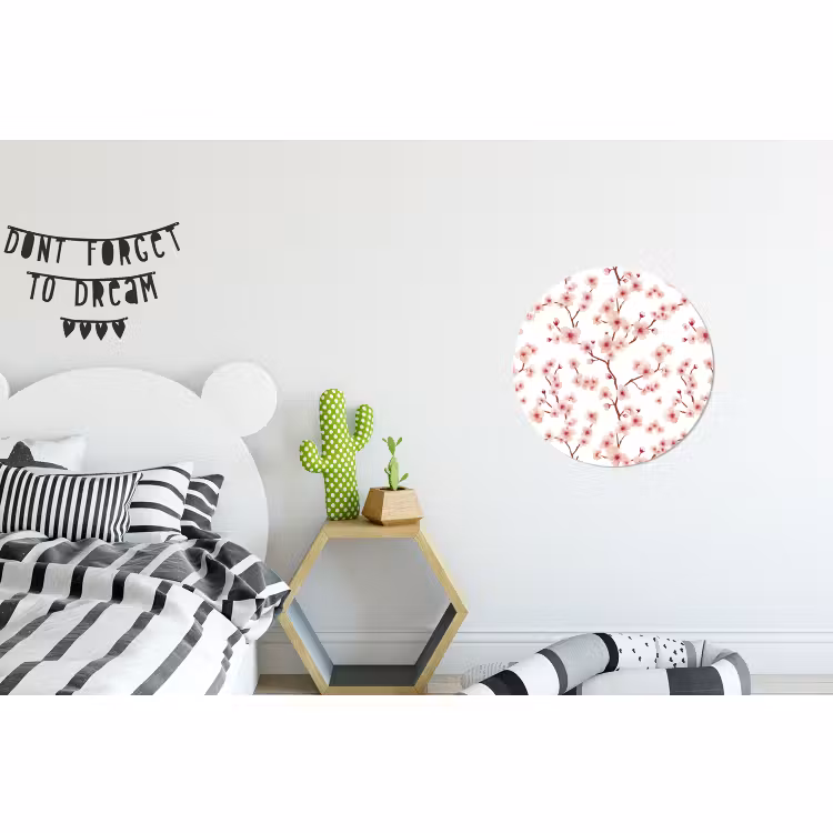 Wandcirkel - Aluminium - Kersenbloesem - Takken - Roze — 5