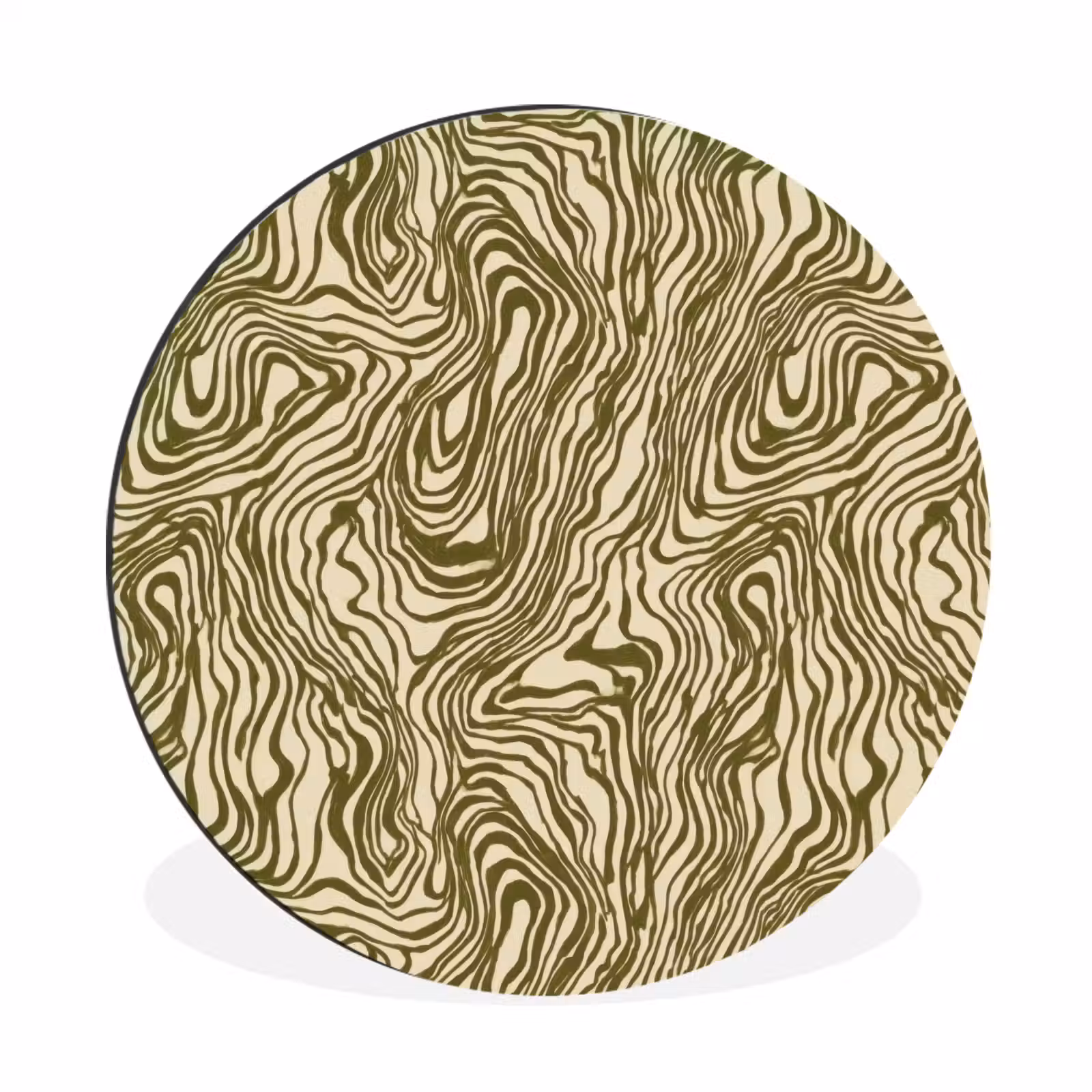 Wandcirkel - Aluminium - Abstract - Marmer - Groen — 1