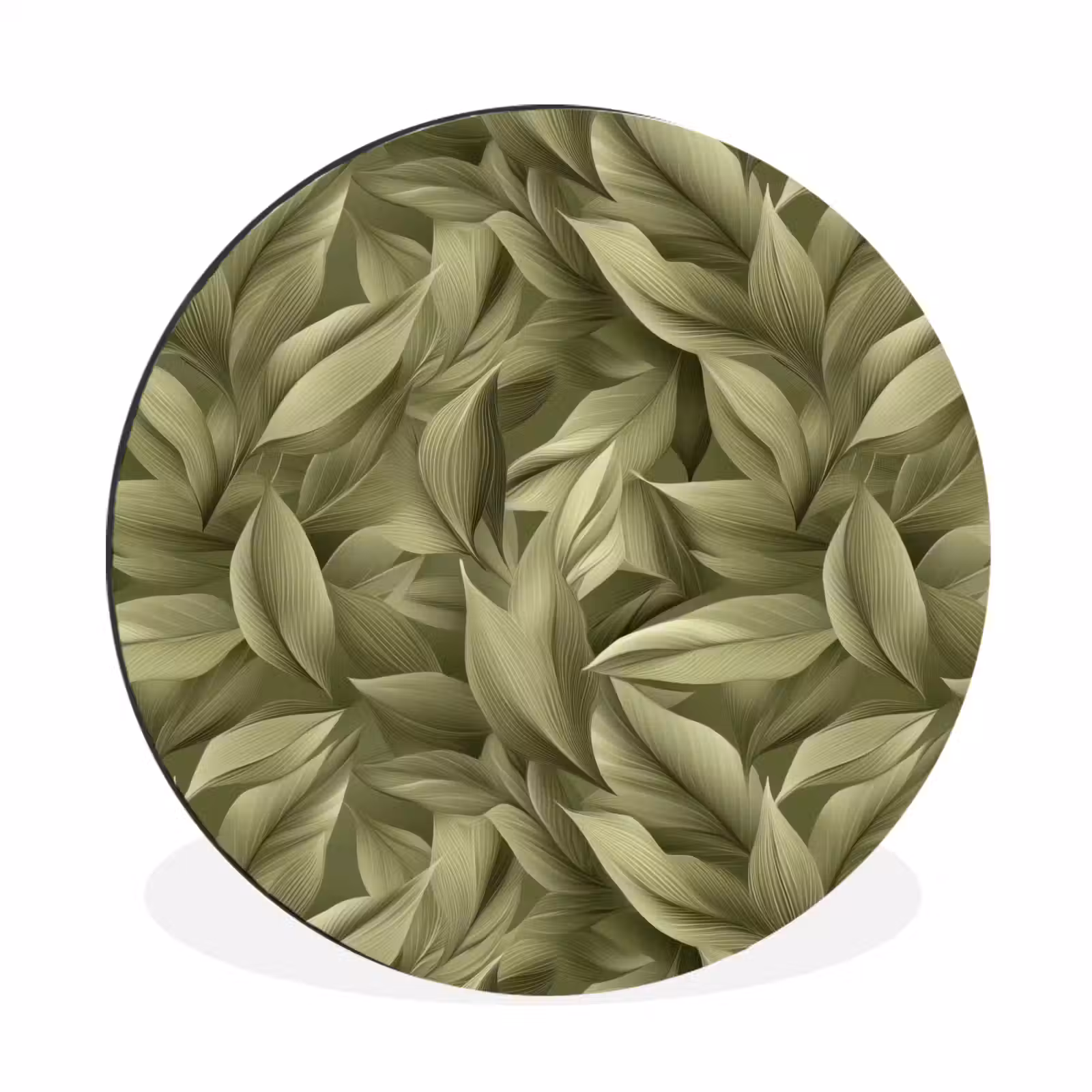 Wandcirkel - Aluminium - Bladeren - Modern - Groen — 1