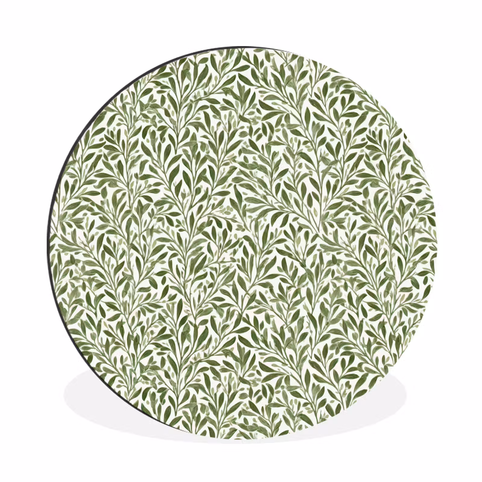 Wandcirkel - Aluminium - Botanisch - Takken - Groen — 1