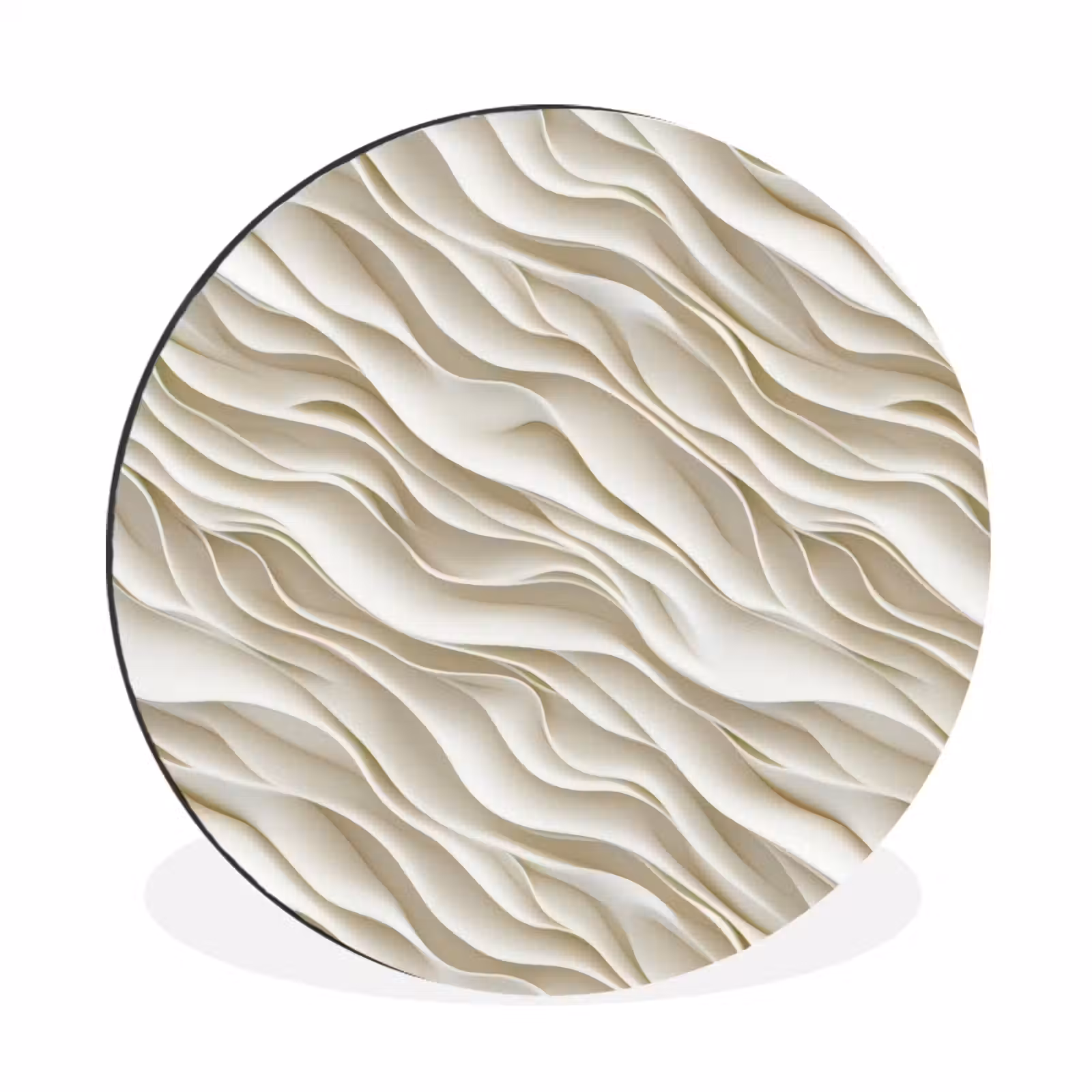 Wandcirkel - Aluminium - Golven - Wit - Minimalistisch — 1