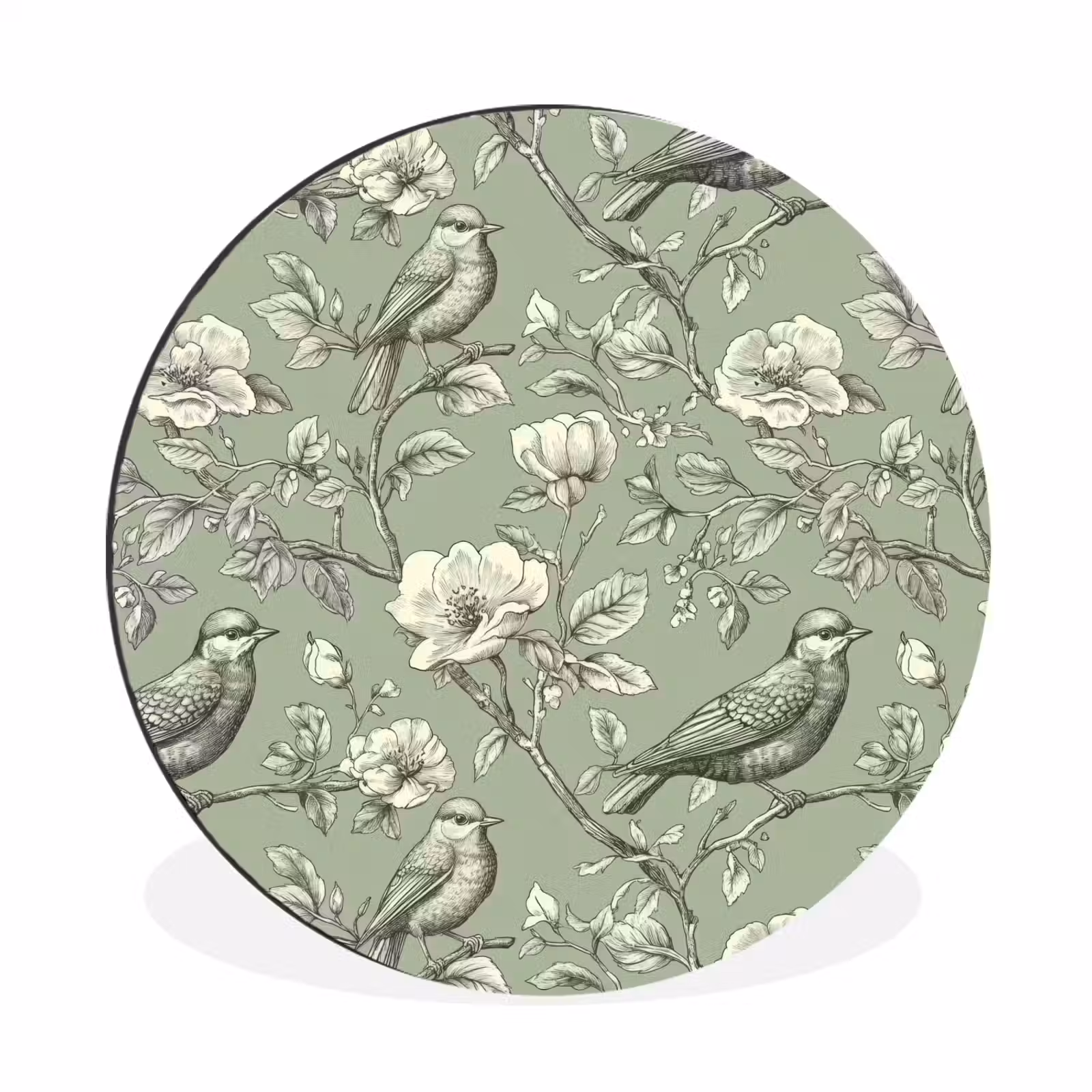 Wandcirkel - Aluminium - Klassiek - Botanisch - Groen — 1