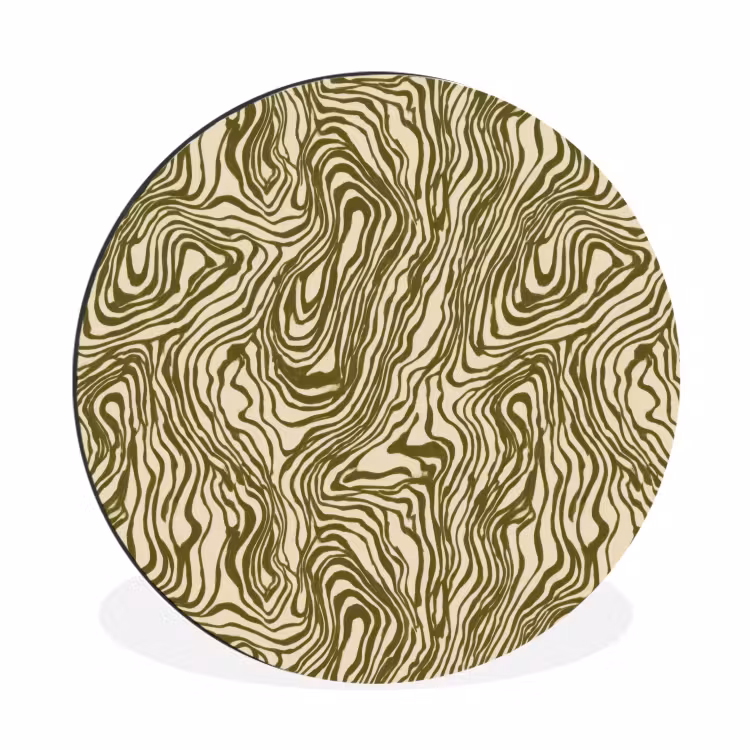 Wandcirkel - Aluminium - Abstract - Marmer - Groen — 1