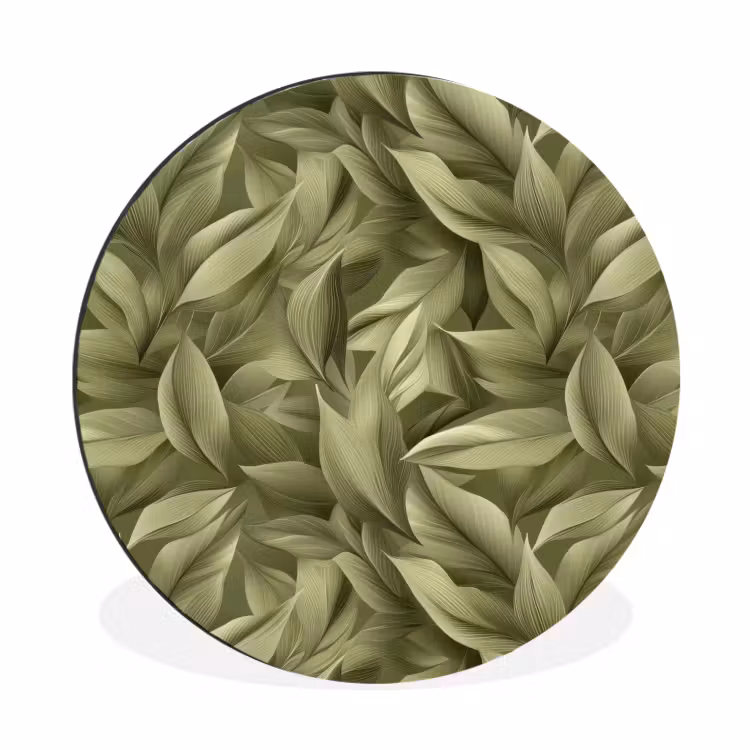 Wandcirkel - Aluminium - Bladeren - Modern - Groen — 1