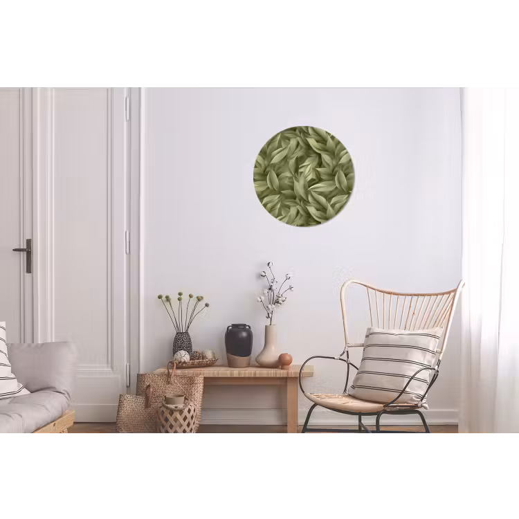 Wandcirkel - Aluminium - Bladeren - Modern - Groen — 2