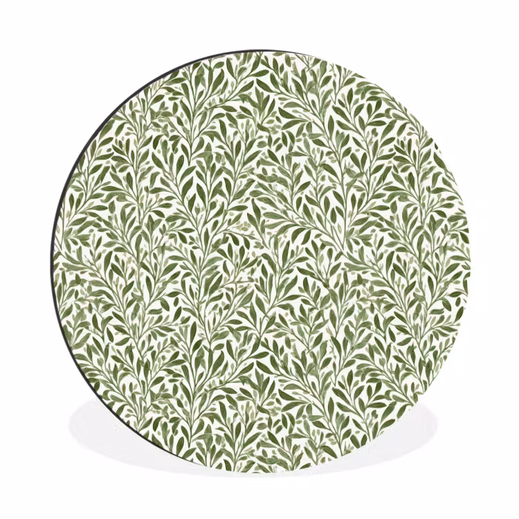 Wandcirkel - Aluminium - Botanisch - Takken - Groen — 1