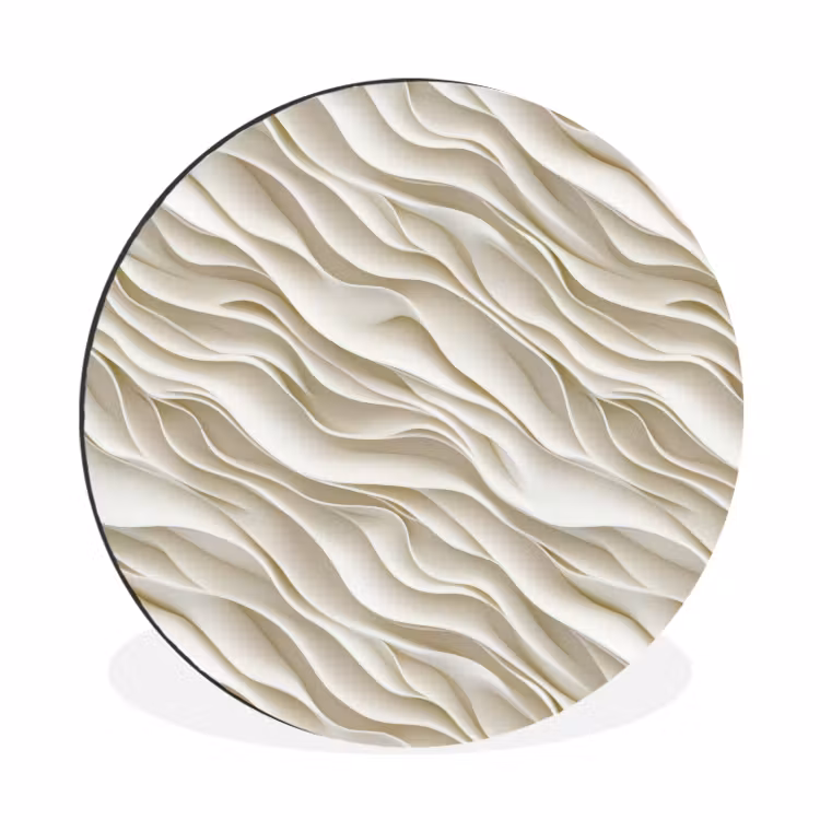 Wandcirkel - Aluminium - Golven - Wit - Minimalistisch — 1