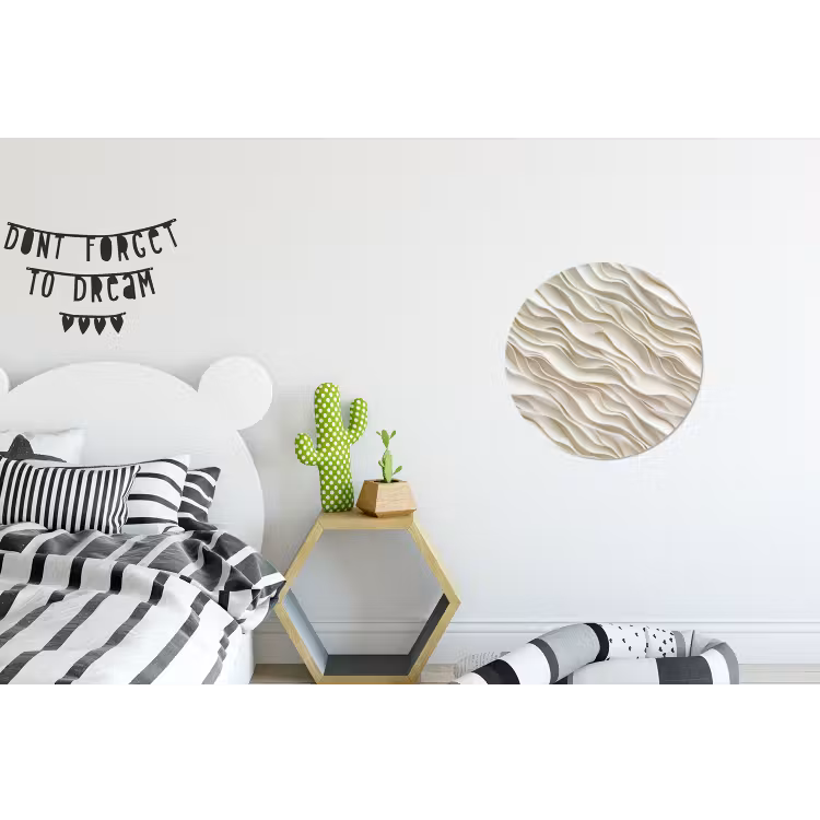 Wandcirkel - Aluminium - Golven - Wit - Minimalistisch — 5