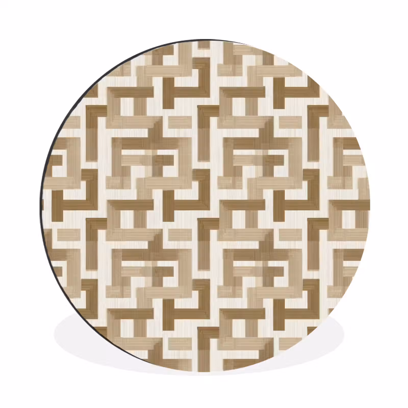 Wandcirkel - Aluminium - Geometrisch - Retro - Bruin — 1