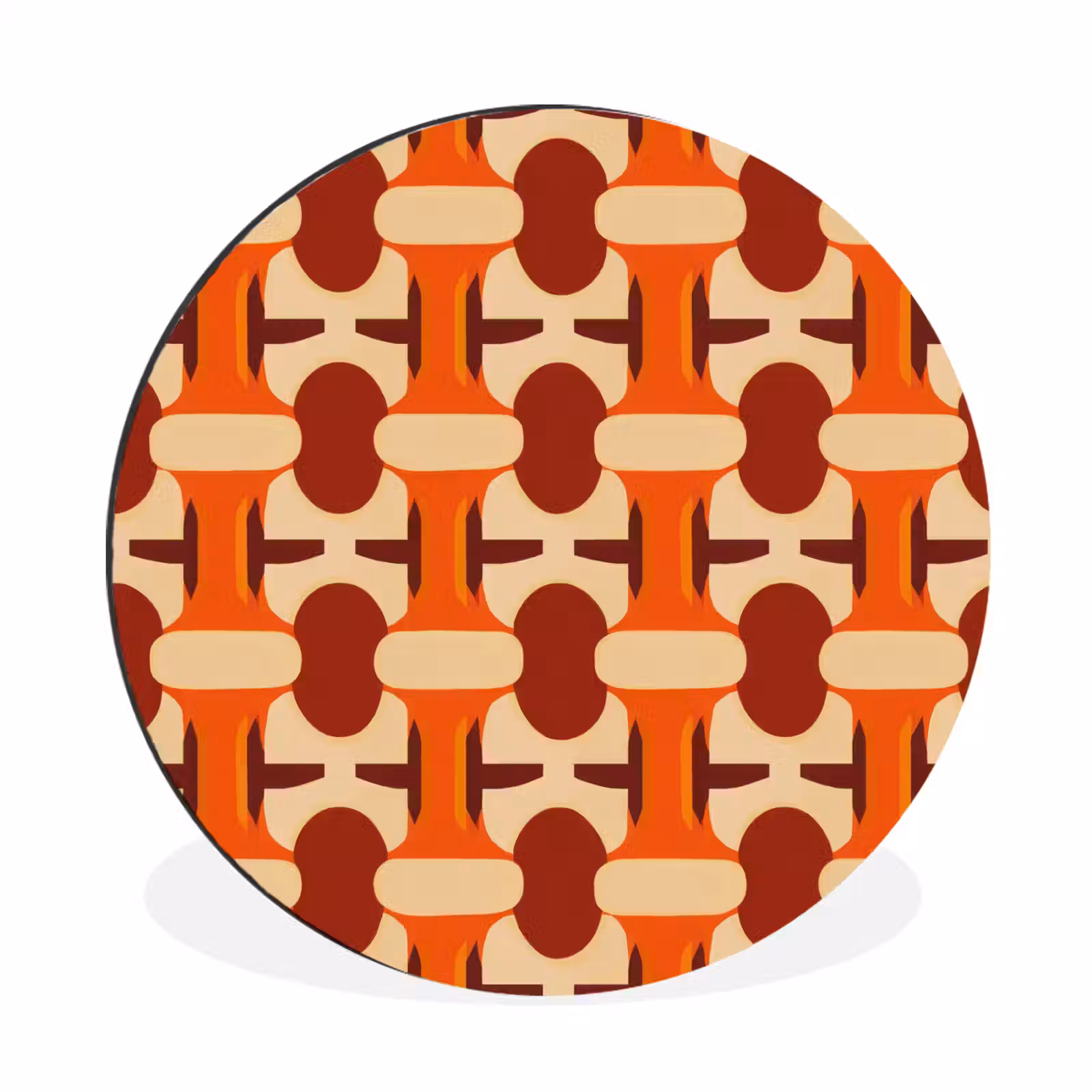 Wandcirkel - Aluminium - Geometrisch - Retro - Oranje — 1