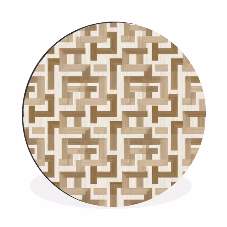 Wandcirkel - Aluminium - Geometrisch - Retro - Bruin — 1