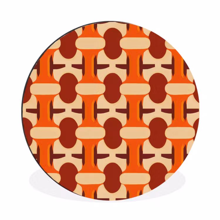 Wandcirkel - Aluminium - Geometrisch - Retro - Oranje — 1