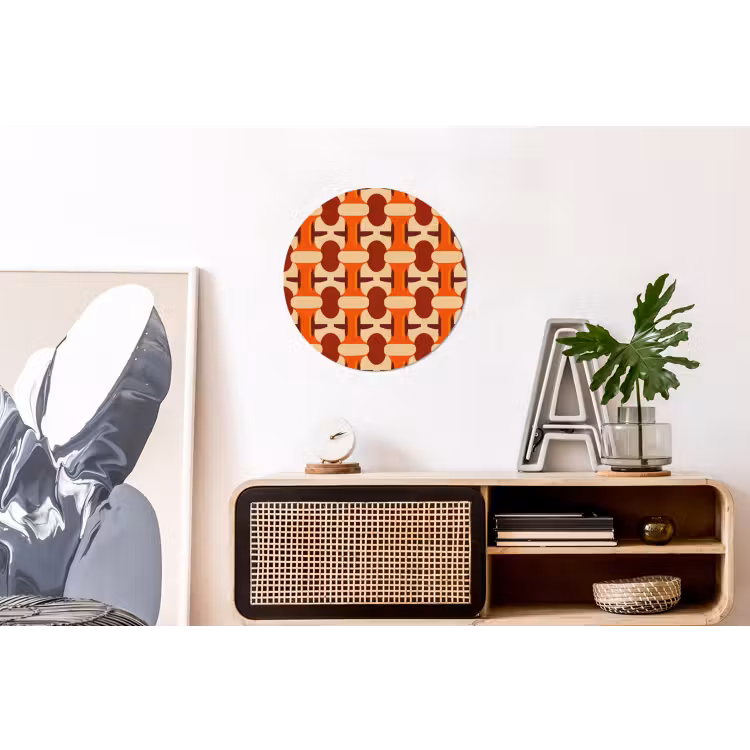 Wandcirkel - Aluminium - Geometrisch - Retro - Oranje — 3