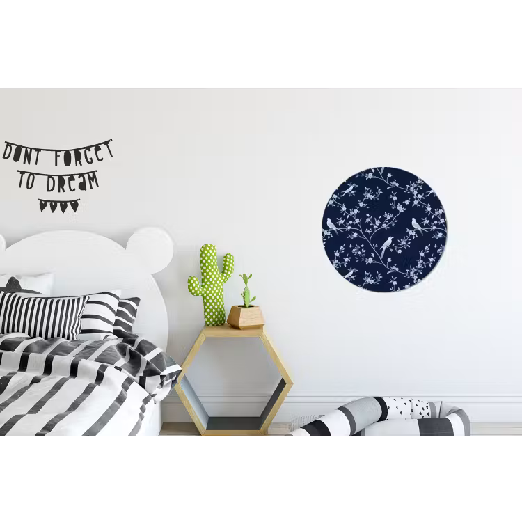 Wandcirkel - Aluminium - Grafisch - Bloesemtak - Blauw — 5