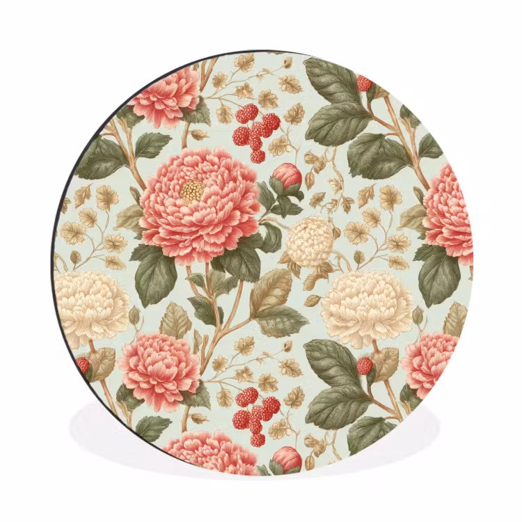 Wandcirkel - Aluminium - Klassiek - Botanisch - Veelkleurig — 1