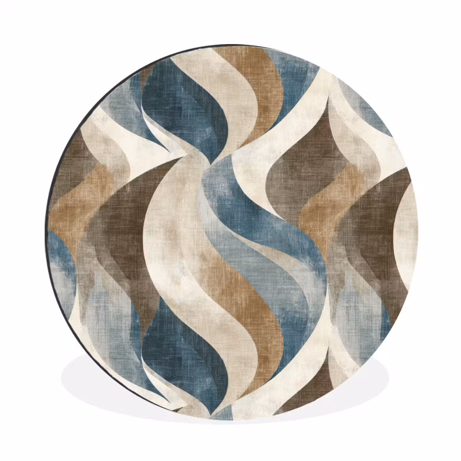 Wandcirkel - Aluminium - Abstract - Golven - Kleurrijk — 1